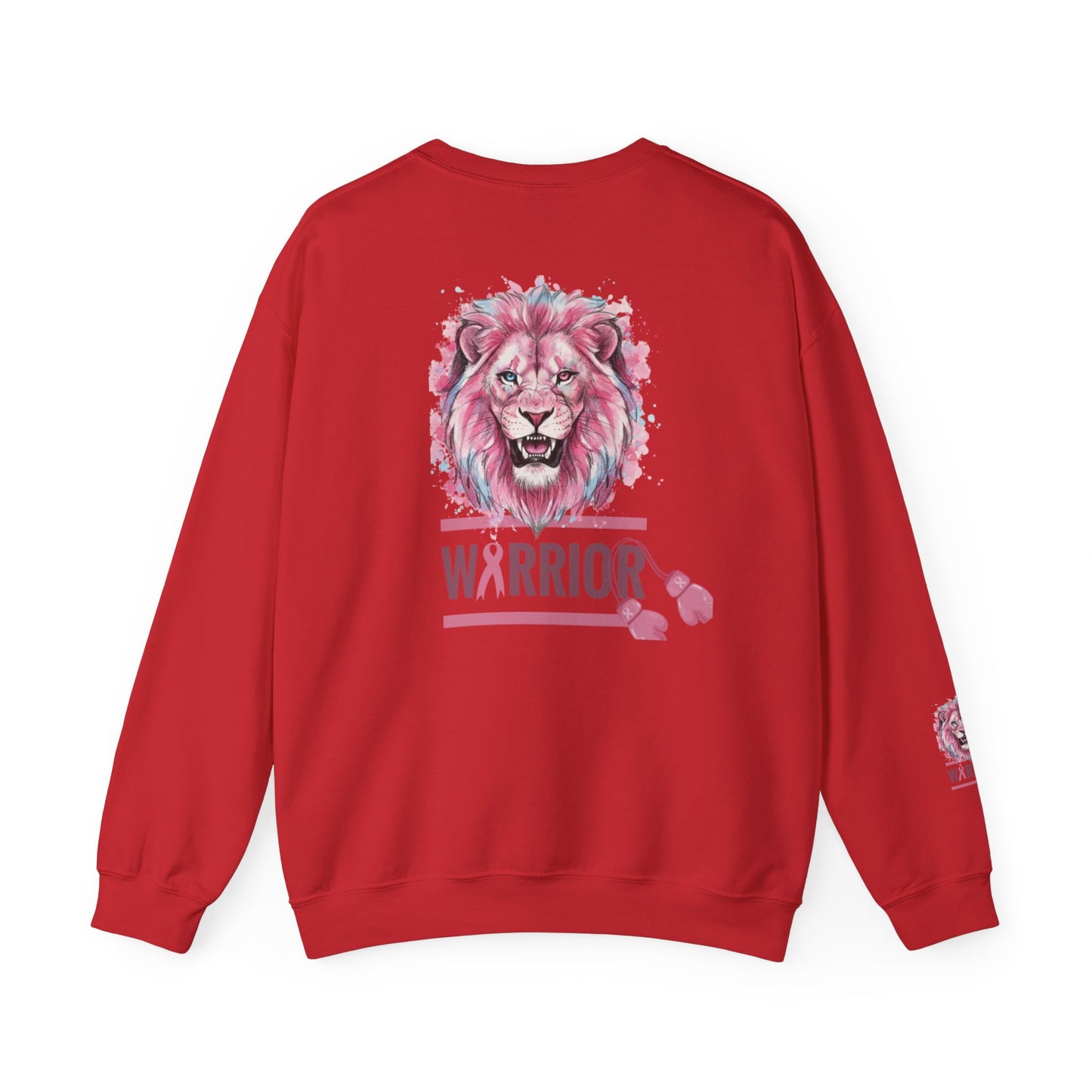 Breast Cancer Warrior Sweatshirt — Pink Lion Ribbon Crewneck