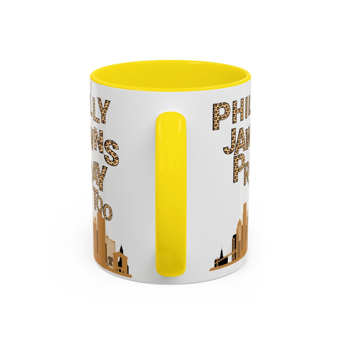 LEOPARD PRINT PHILLY JAWNS PRAY TOO Accent Coffee Mug (11, 15oz)