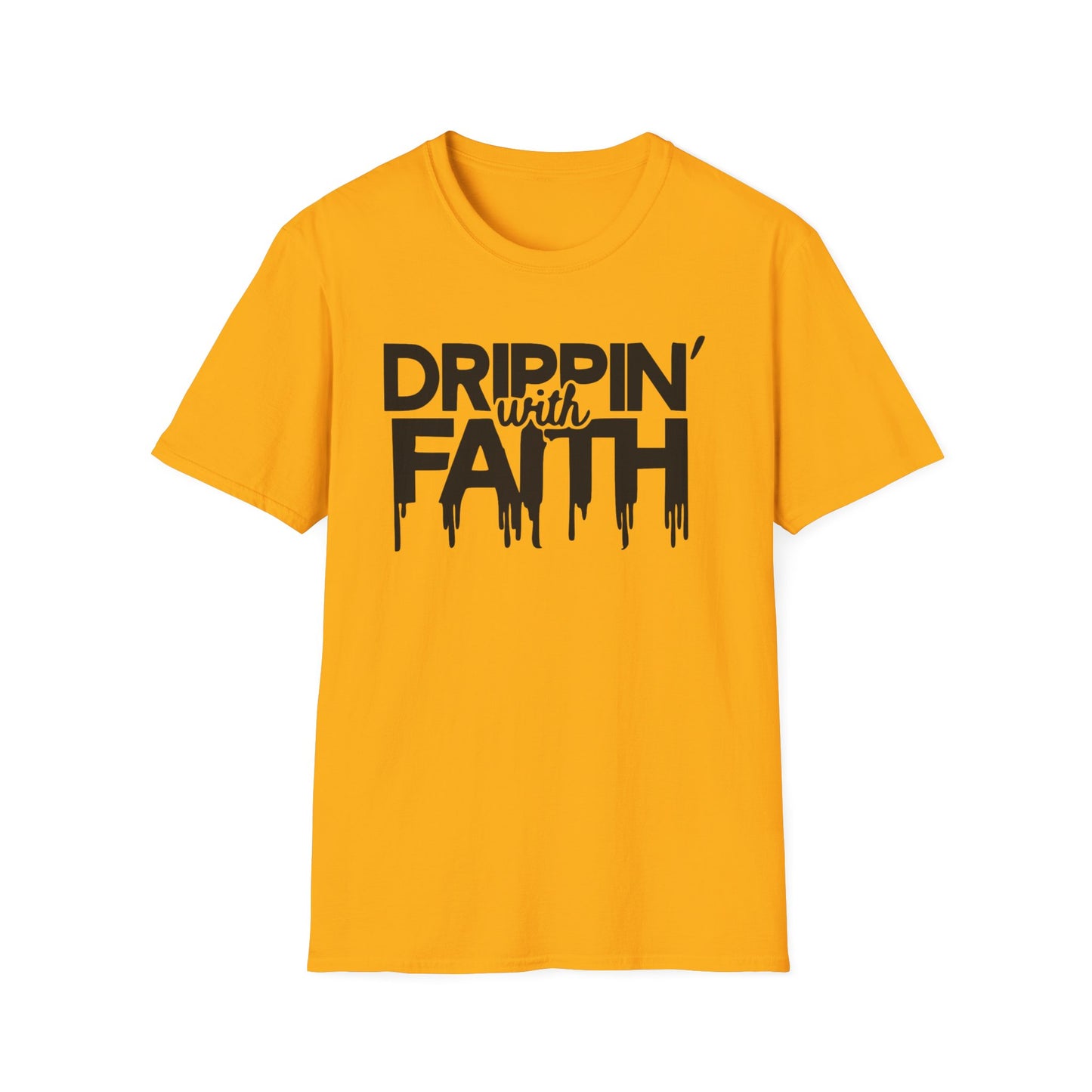 Drippin' with Faith Unisex Softstyle T-Shirt - Inspirational Casual Tee for Faith and Confidence