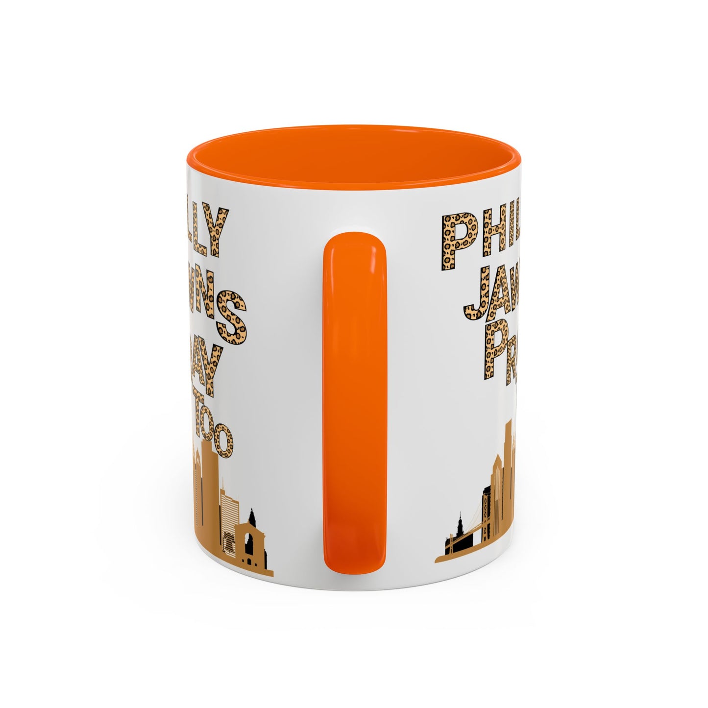 LEOPARD PRINT PHILLY JAWNS PRAY TOO Accent Coffee Mug (11, 15oz)