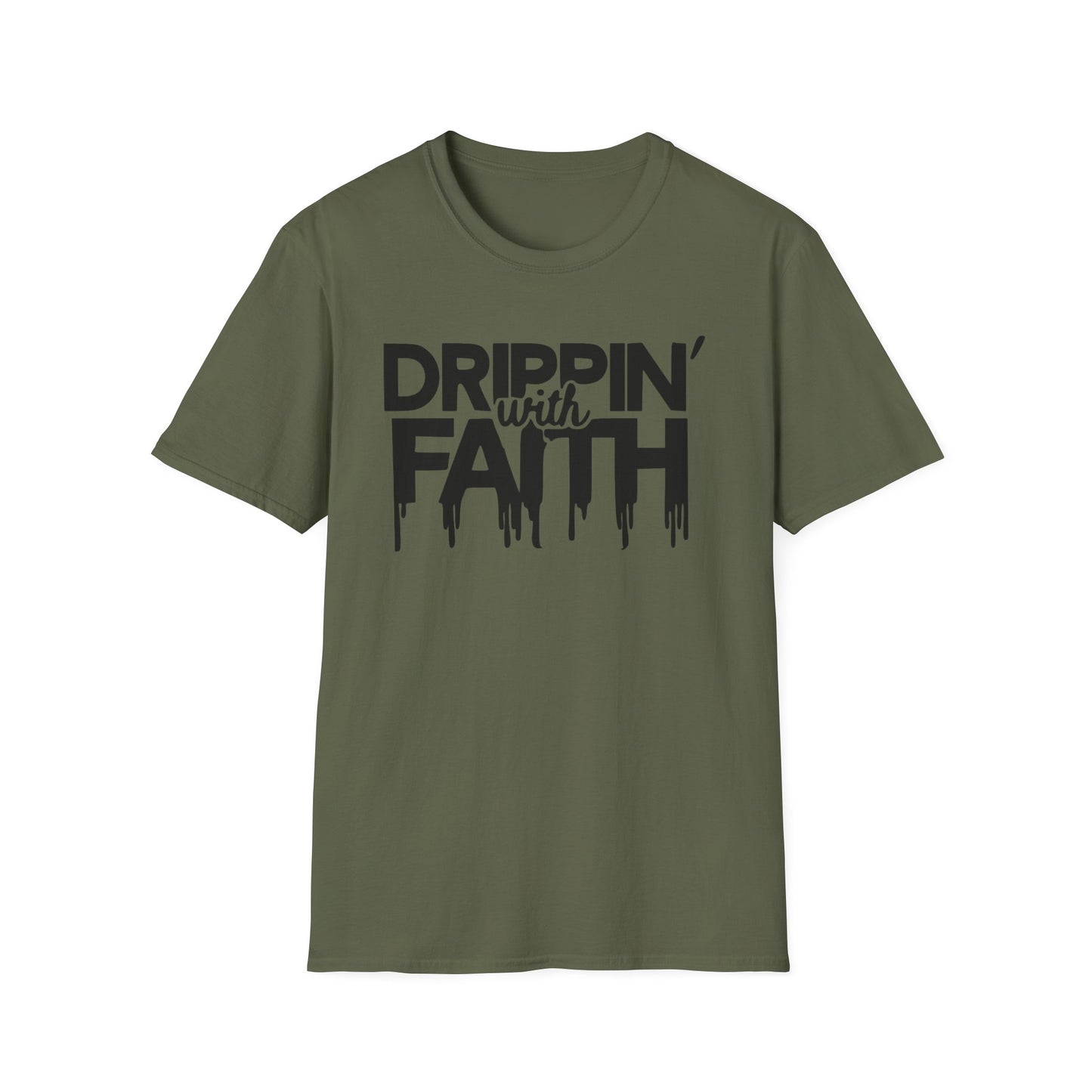Drippin' with Faith Unisex Softstyle T-Shirt - Inspirational Casual Tee for Faith and Confidence
