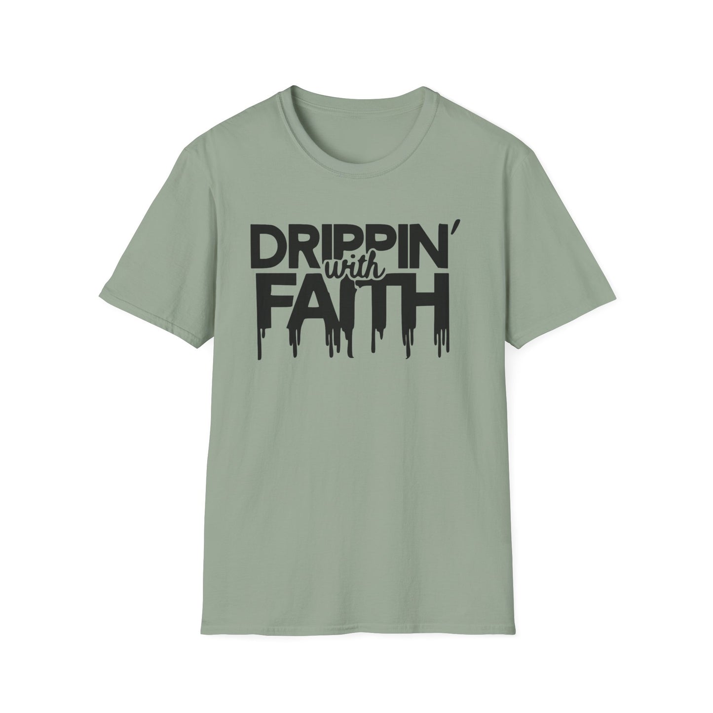Drippin' with Faith Unisex Softstyle T-Shirt - Inspirational Casual Tee for Faith and Confidence
