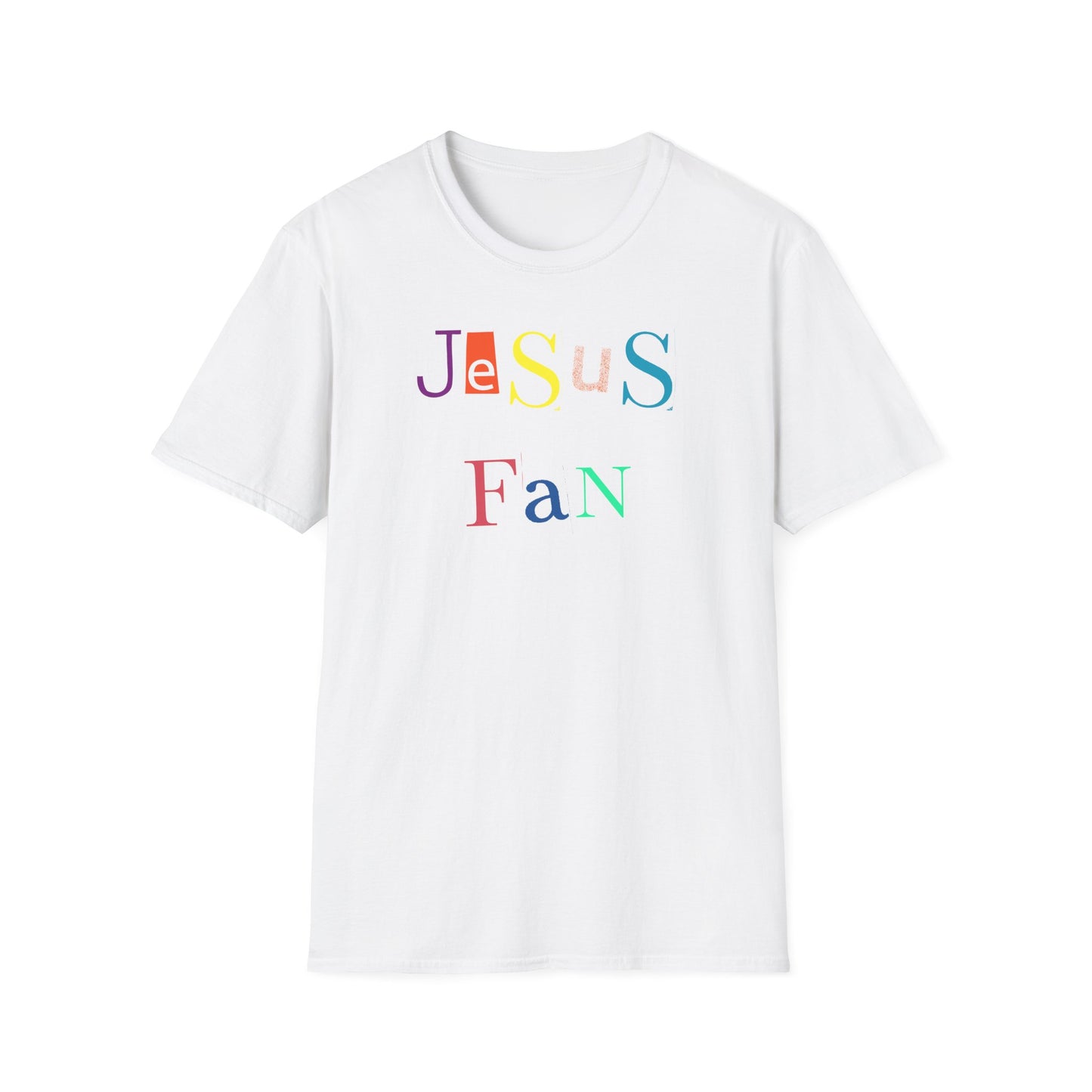Jesus Fan Unisex Softstyle T-Shirt - Colorful Faith Graphic Tee