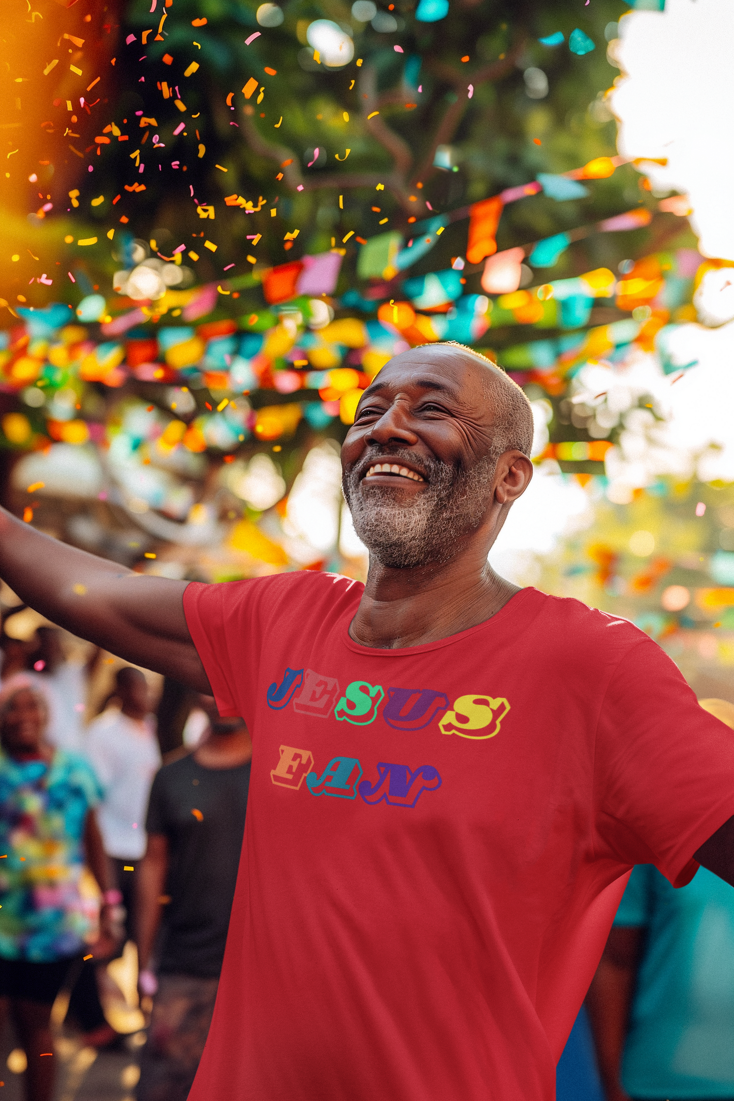 Colorful Jesus Fan Unisex Softstyle T-Shirt - Perfect for Faith-Lovers and Celebrations