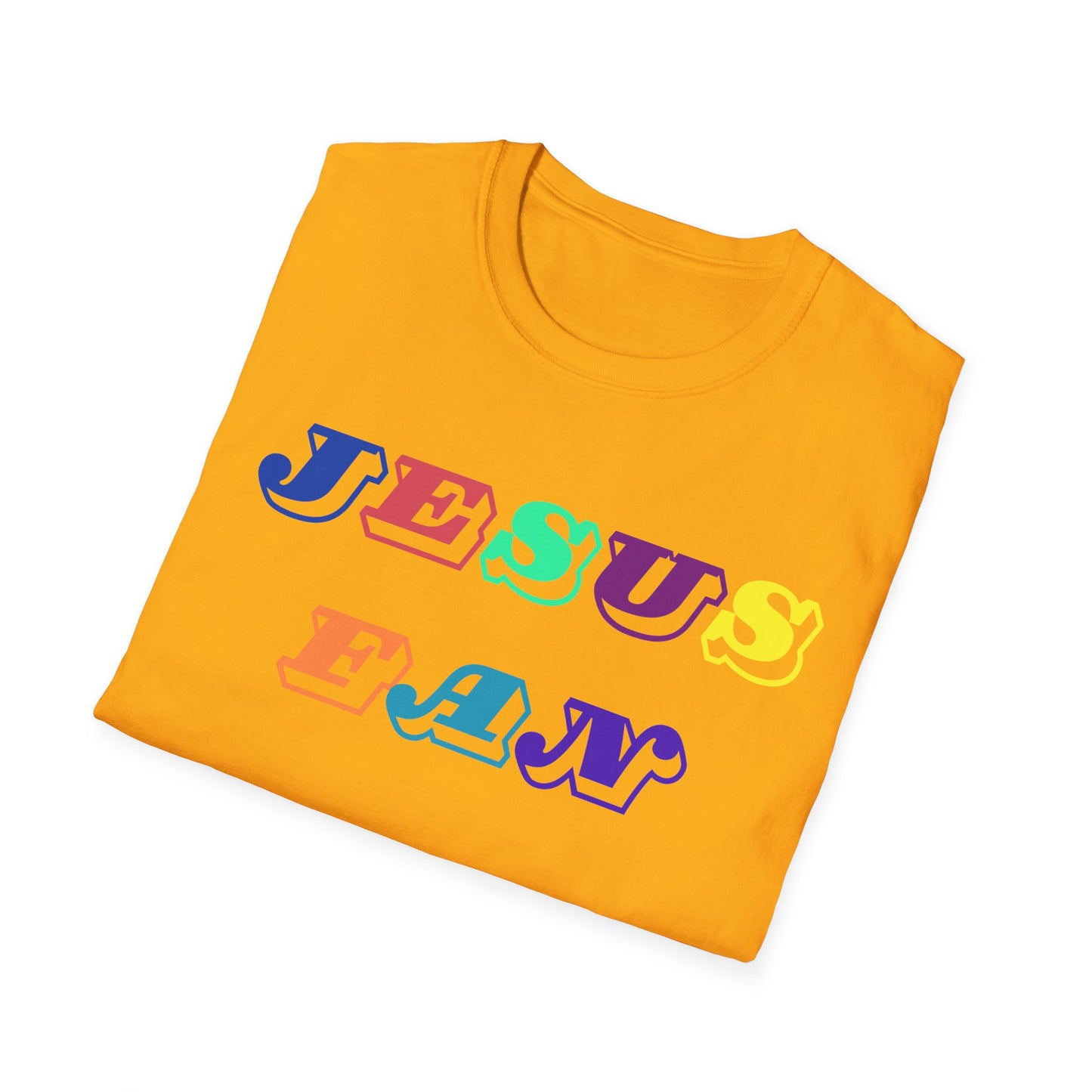 Colorful Jesus Fan Unisex Softstyle T-Shirt - Perfect for Faith-Lovers and Celebrations
