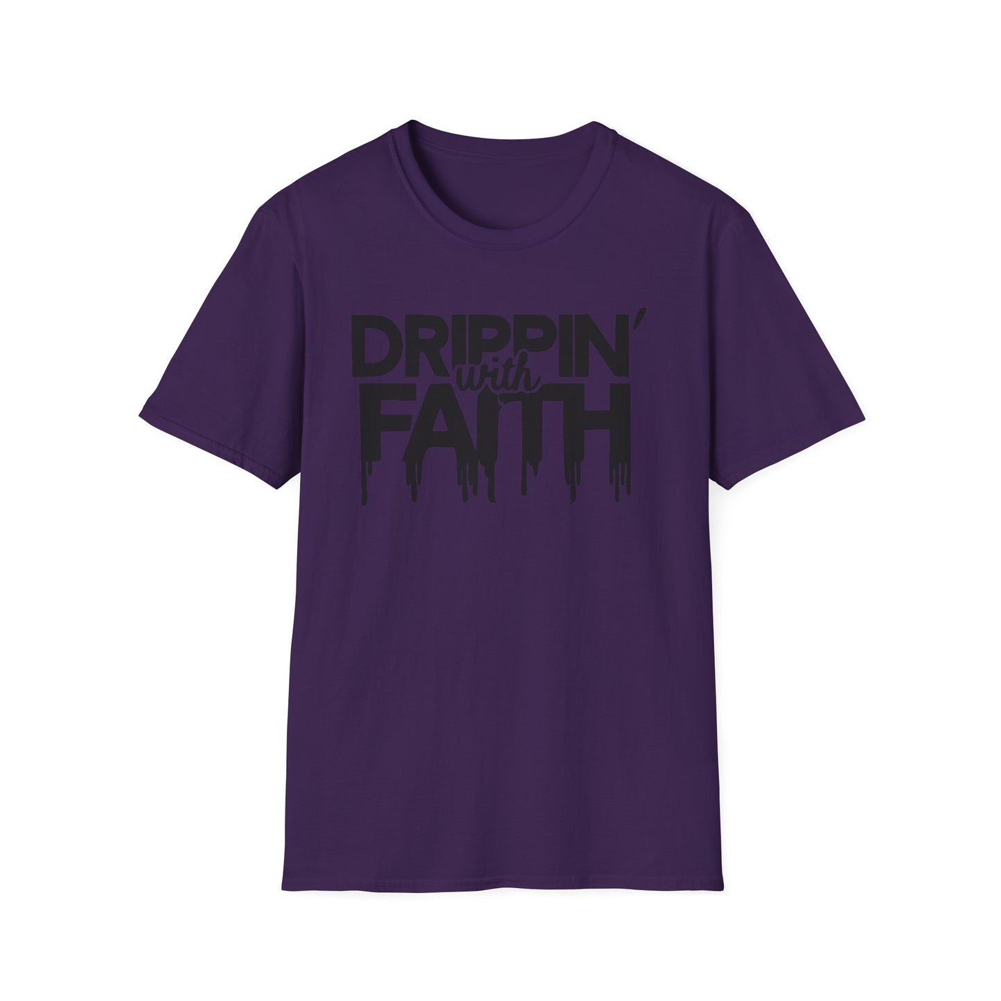Drippin' with Faith Unisex Softstyle T-Shirt - Inspirational Casual Tee for Faith and Confidence