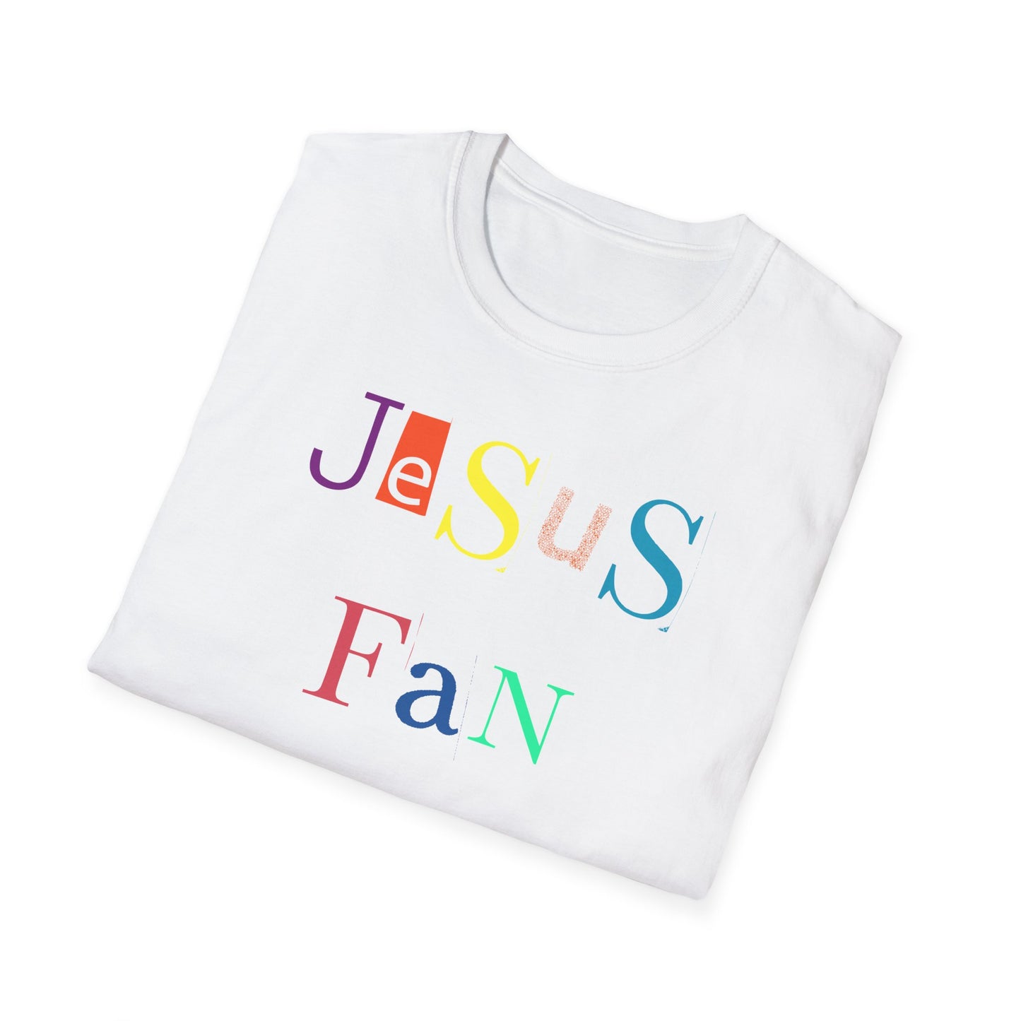 Jesus Fan Unisex Softstyle T-Shirt - Colorful Faith Graphic Tee