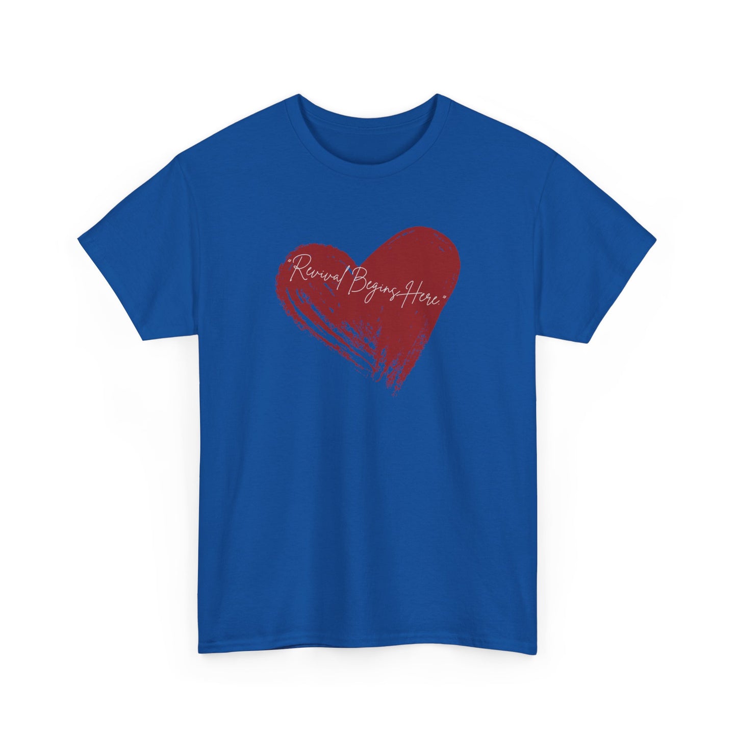 REVIVAL BEGINS HERE  Unisex Heavy Cotton Tee – Perfect for Love Celebrations