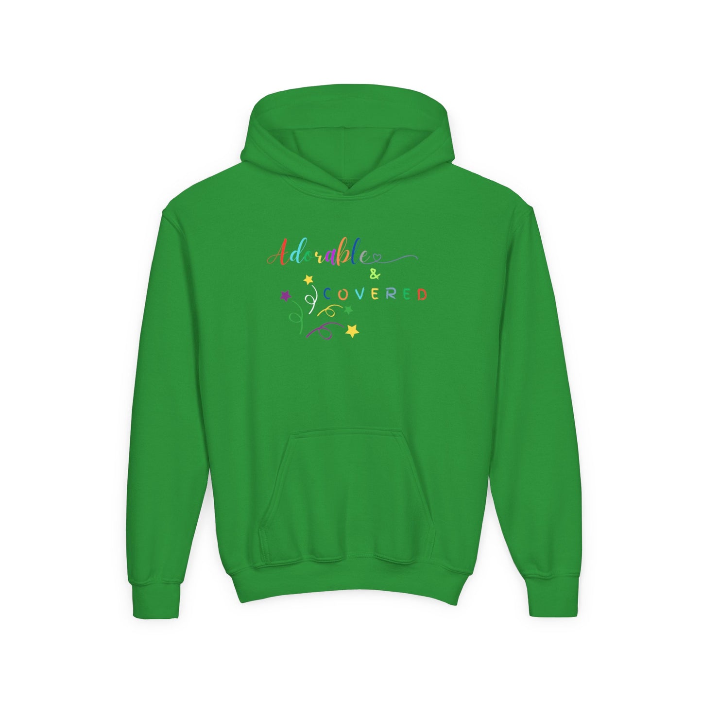 Colorful 'Adorable & Covered' Youth Hoodie