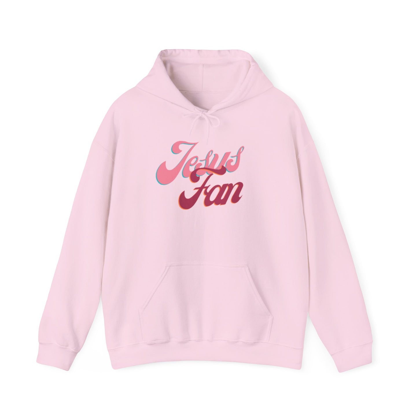 Jesus Fan Hoodie — Retro Pink Script Christian Faith Pullover