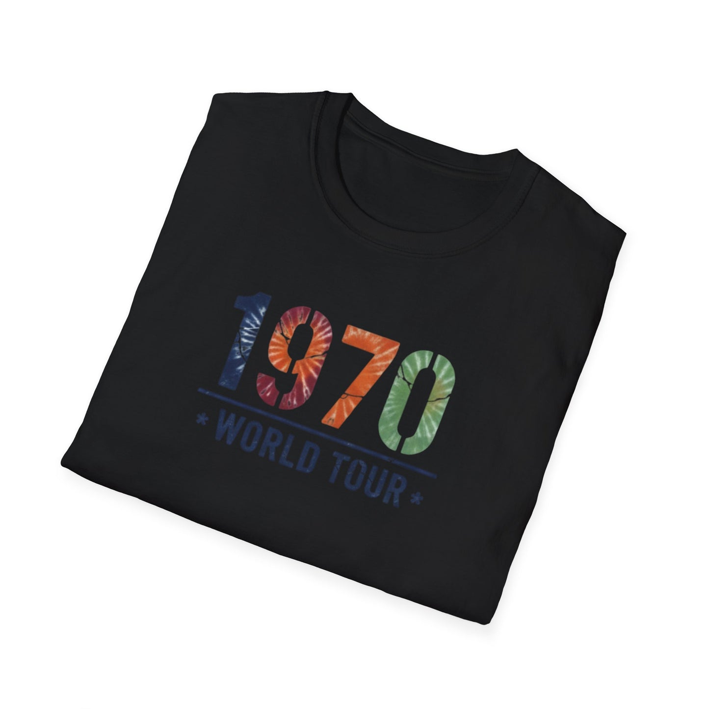 1970 World Tour T-Shirt — Retro Floral Vintage Concert Tee