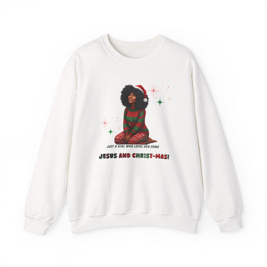 Just a girl... Jesus and CHRIST-mas Unisex Heavy Blend™ Crewneck Sweatshirt
