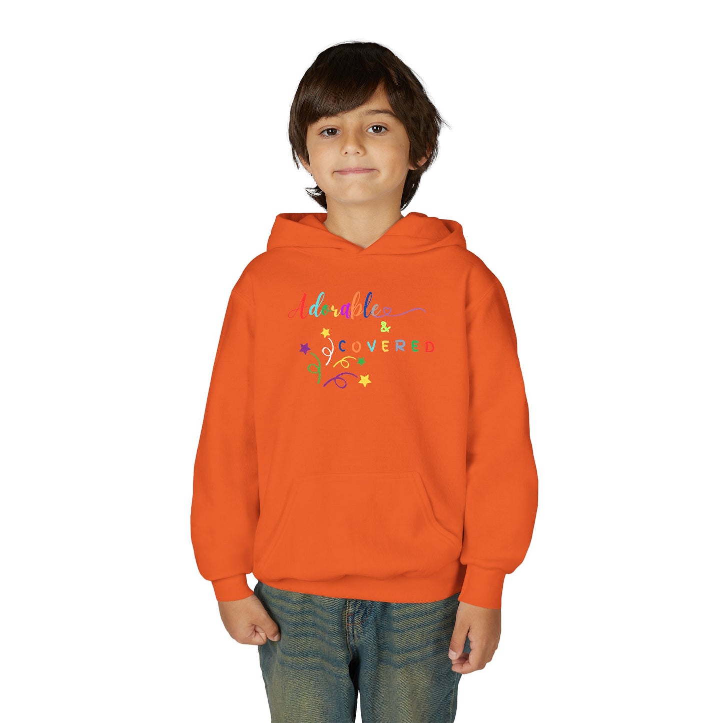 Colorful 'Adorable & Covered' Youth Hoodie