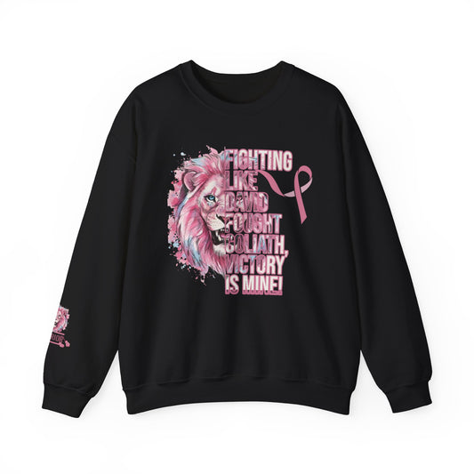 Breast Cancer Warrior Sweatshirt — Pink Lion Ribbon Crewneck