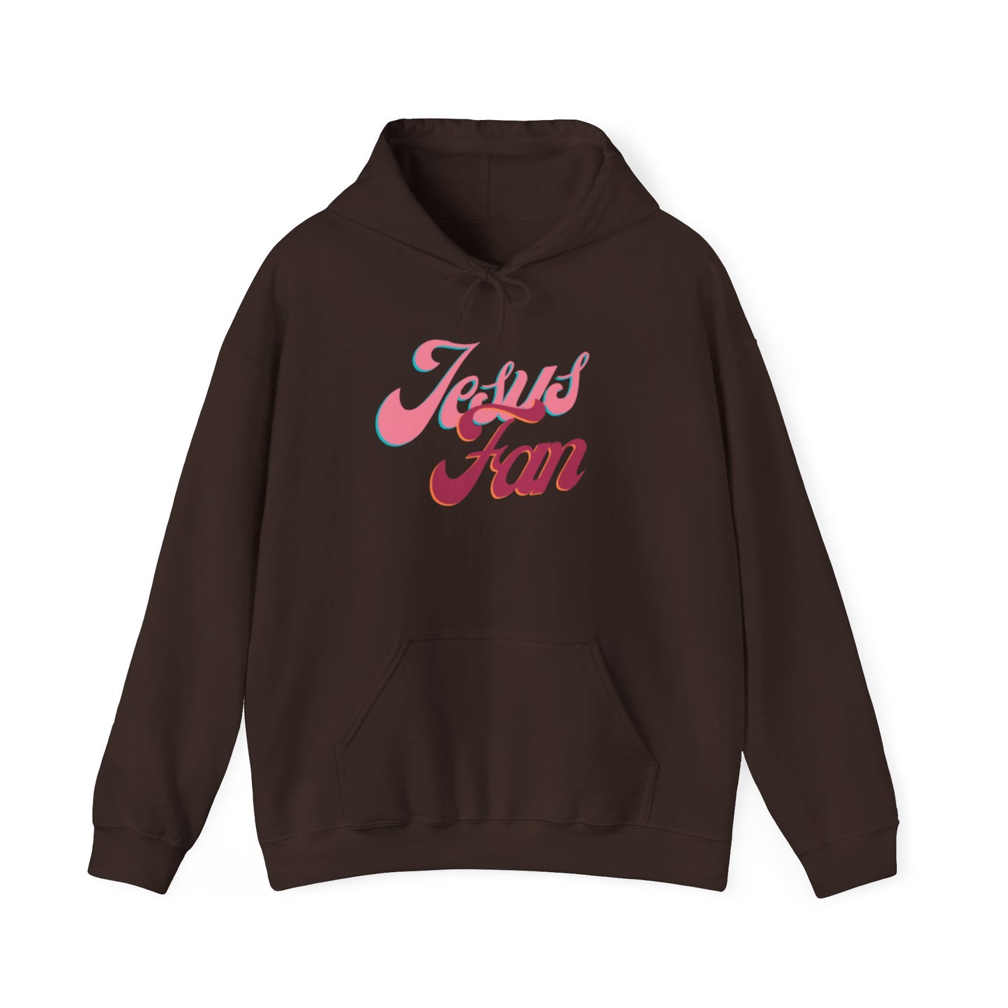 Jesus Fan Hoodie — Retro Pink Script Christian Faith Pullover