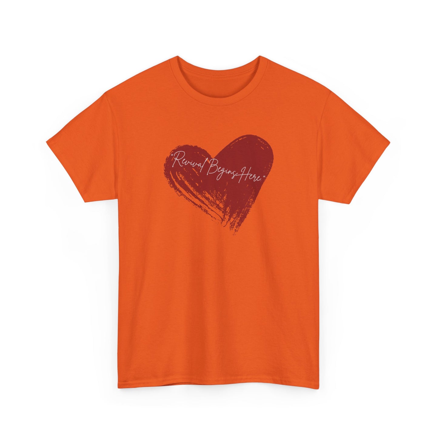 REVIVAL BEGINS HERE  Unisex Heavy Cotton Tee – Perfect for Love Celebrations