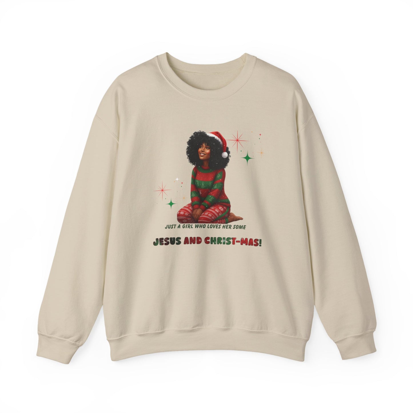Just a girl... Jesus and CHRIST-mas Unisex Heavy Blend™ Crewneck Sweatshirt