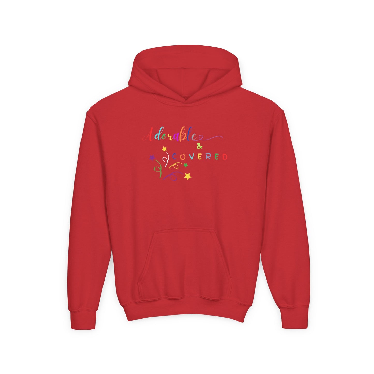 Colorful 'Adorable & Covered' Youth Hoodie