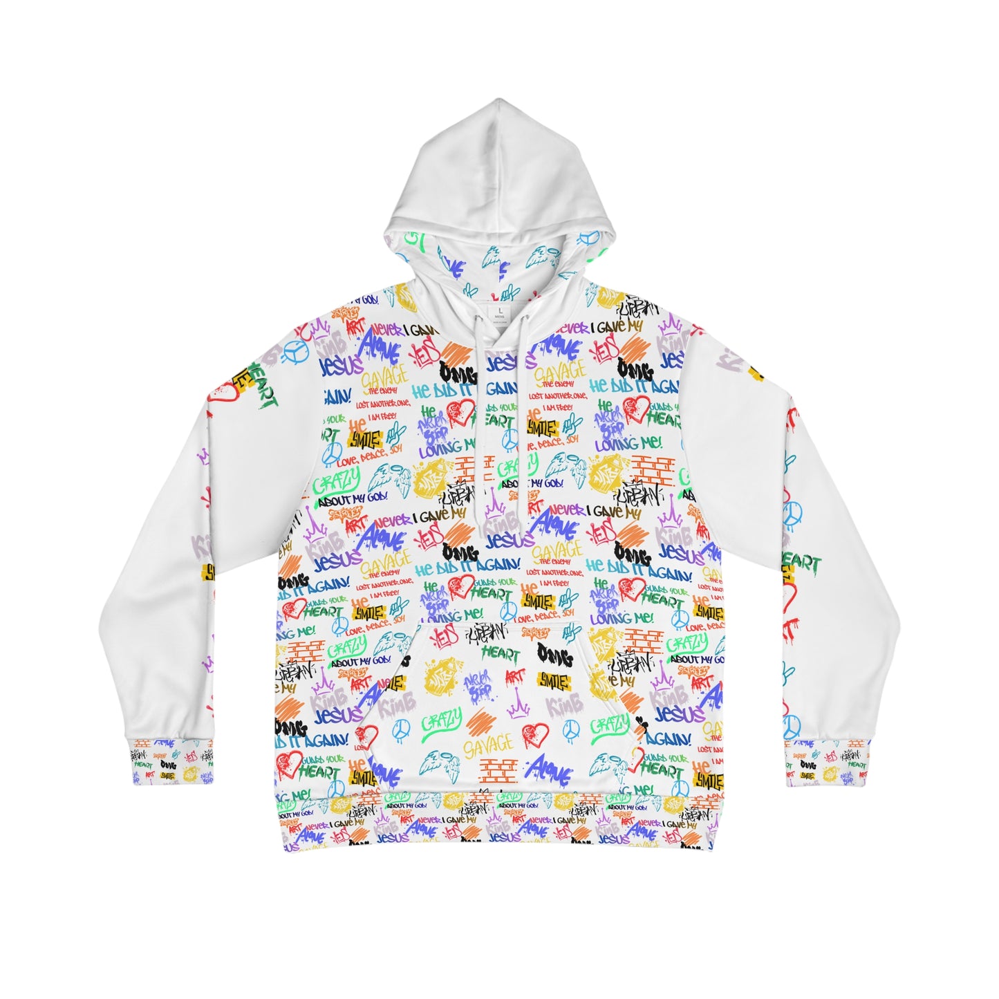 Graffiti Doodle Hoodie — Colorful All-Over Print Streetwear