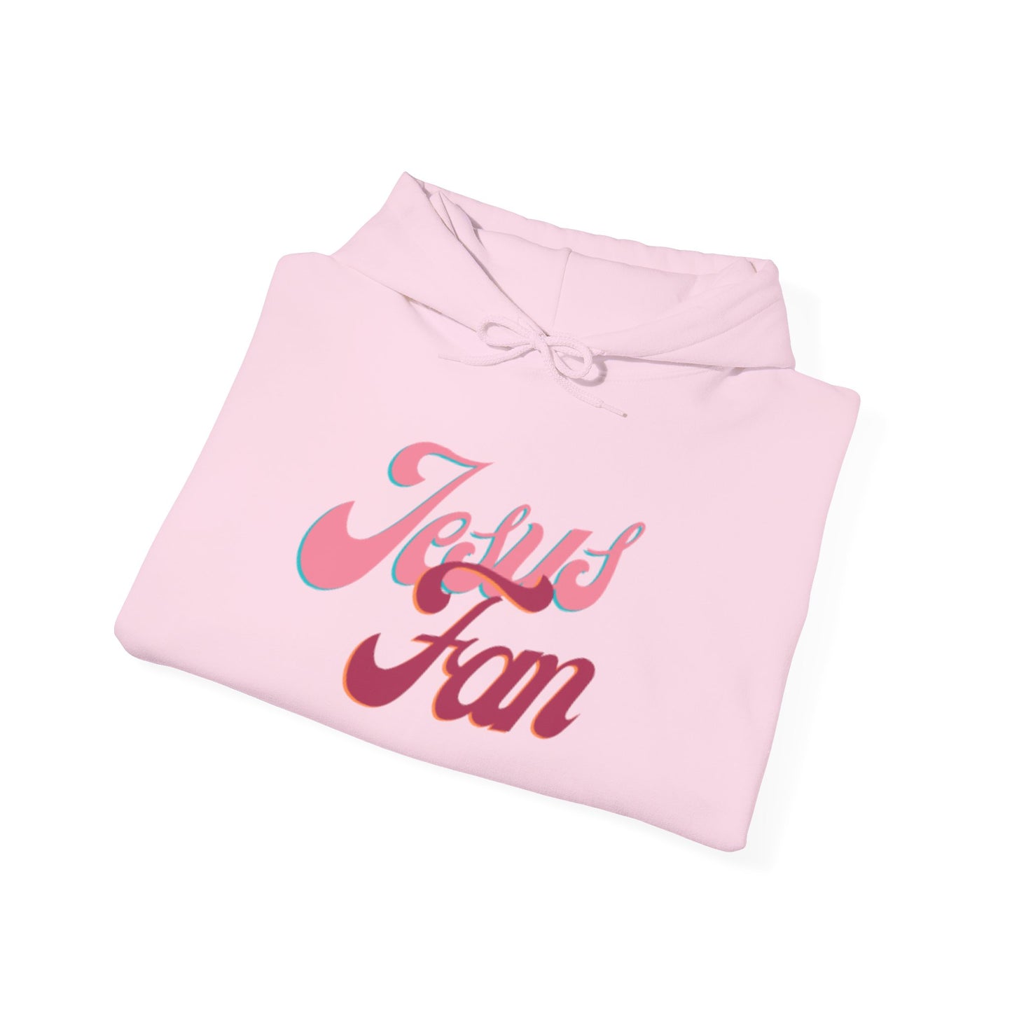 Jesus Fan Hoodie — Retro Pink Script Christian Faith Pullover