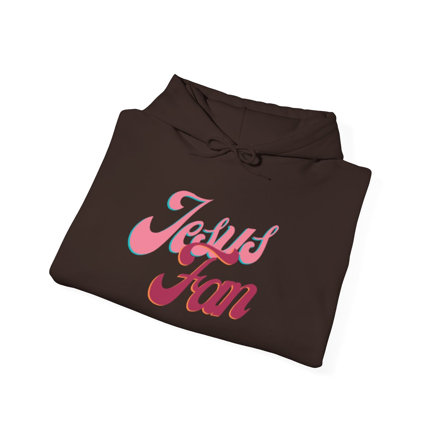 Jesus Fan Hoodie — Retro Pink Script Christian Faith Pullover