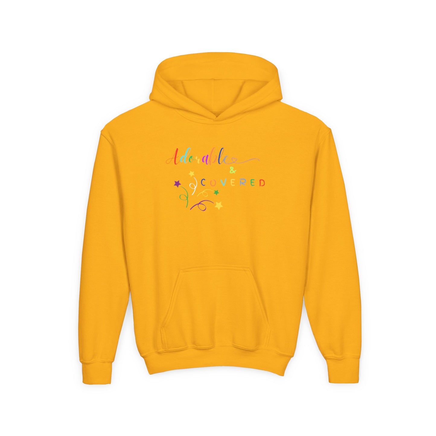 Colorful 'Adorable & Covered' Youth Hoodie
