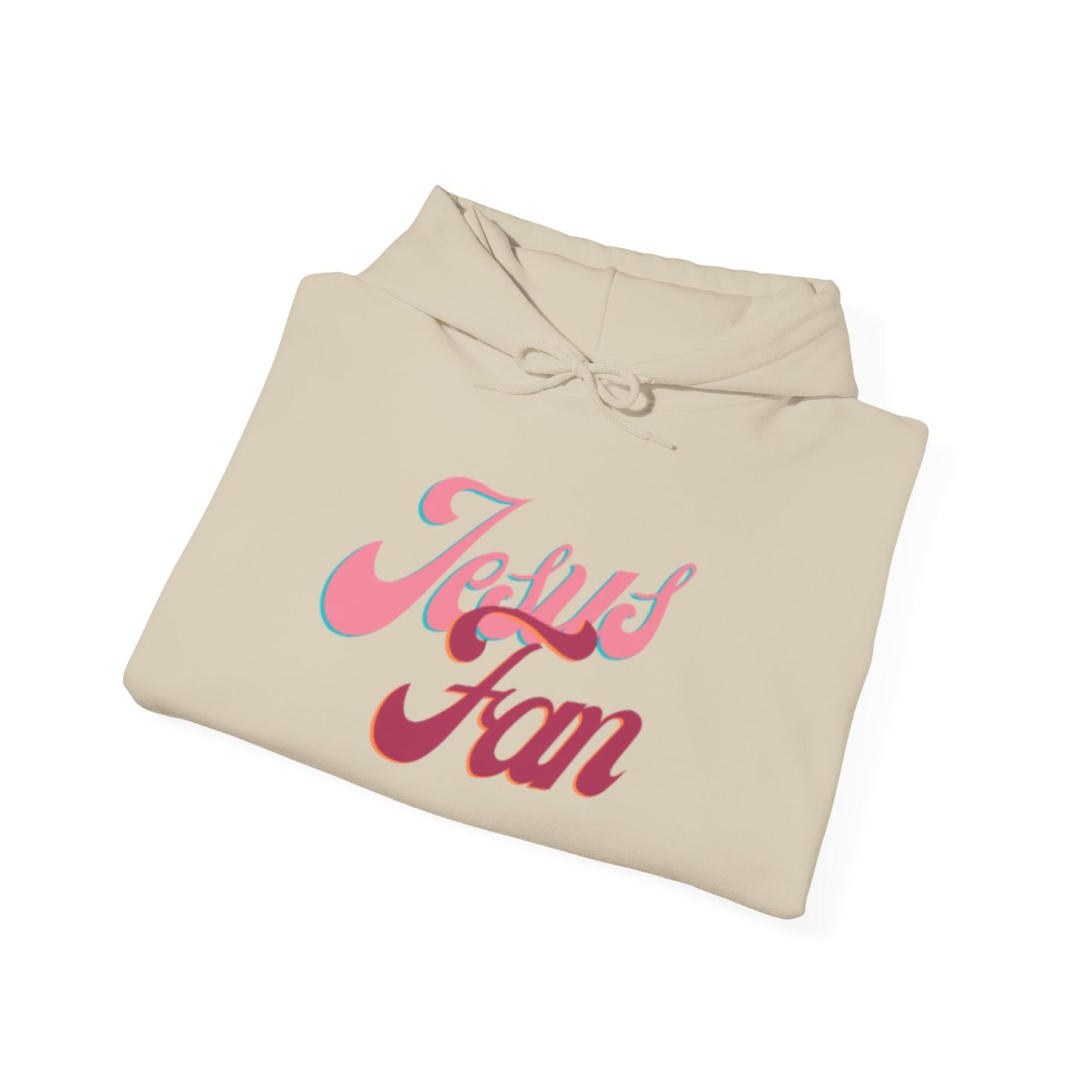 Jesus Fan Hoodie — Retro Pink Script Christian Faith Pullover