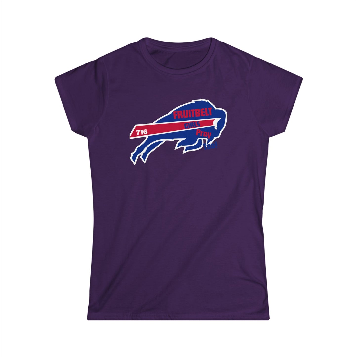 FRUITBELT GIRLS PRAY TOO! Buffalo Women's Tee, Softstyle Shirt, Football Fan Shirt, Team Spirit Apparel, Game Day Outfit, Gift for Sports Lovers