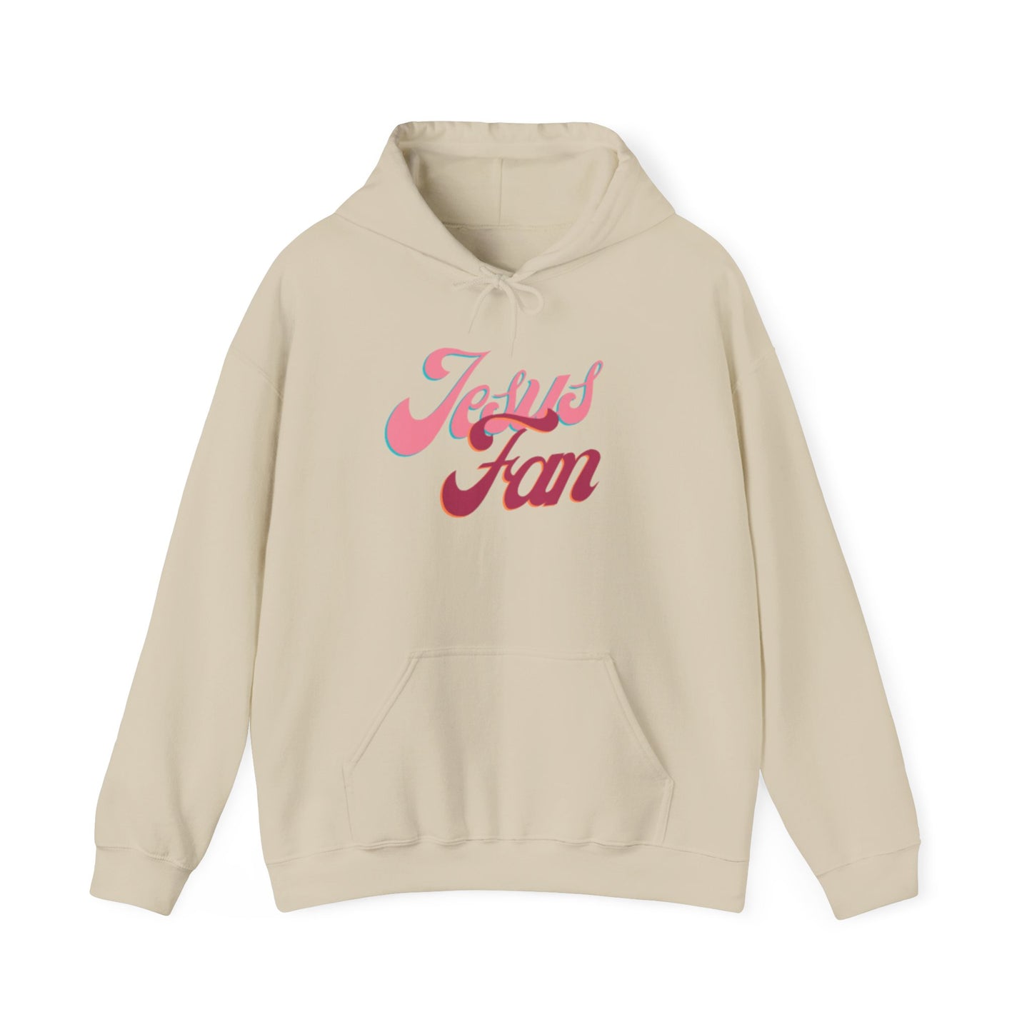 Jesus Fan Hoodie — Retro Pink Script Christian Faith Pullover