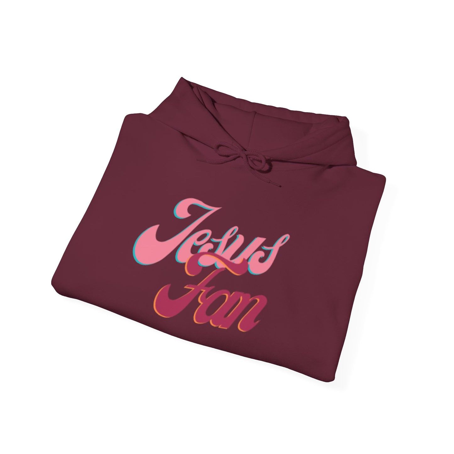 Jesus Fan Hoodie — Retro Pink Script Christian Faith Pullover