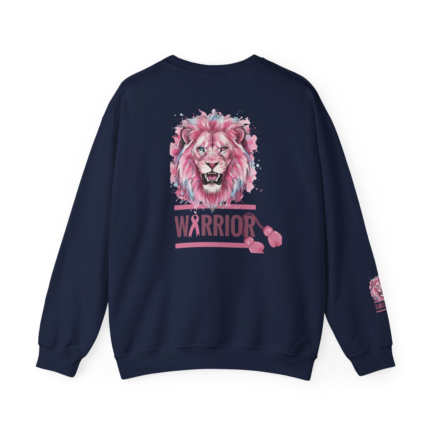 Breast Cancer Warrior Sweatshirt — Pink Lion Ribbon Crewneck