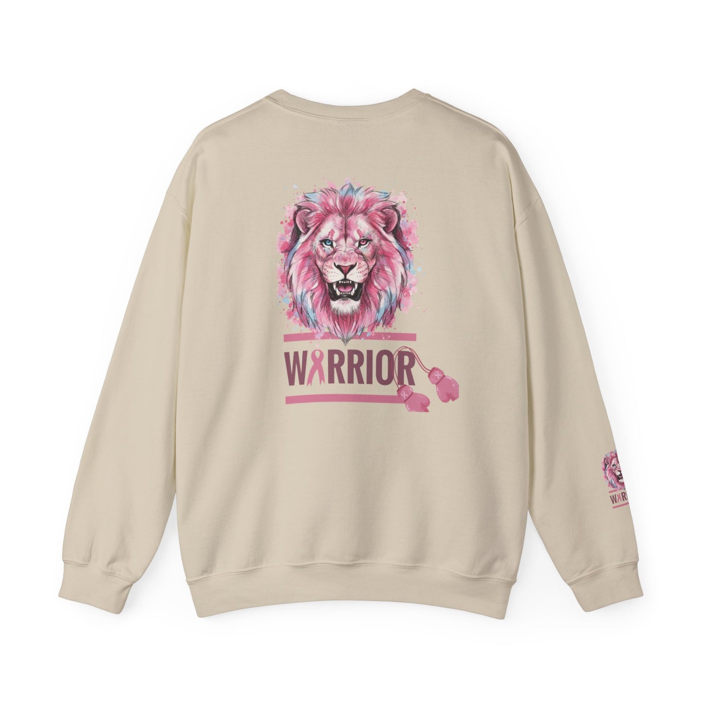 Breast Cancer Warrior Sweatshirt — Pink Lion Ribbon Crewneck