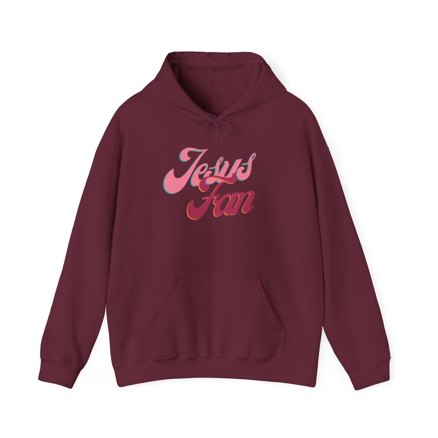 Jesus Fan Hoodie — Retro Pink Script Christian Faith Pullover