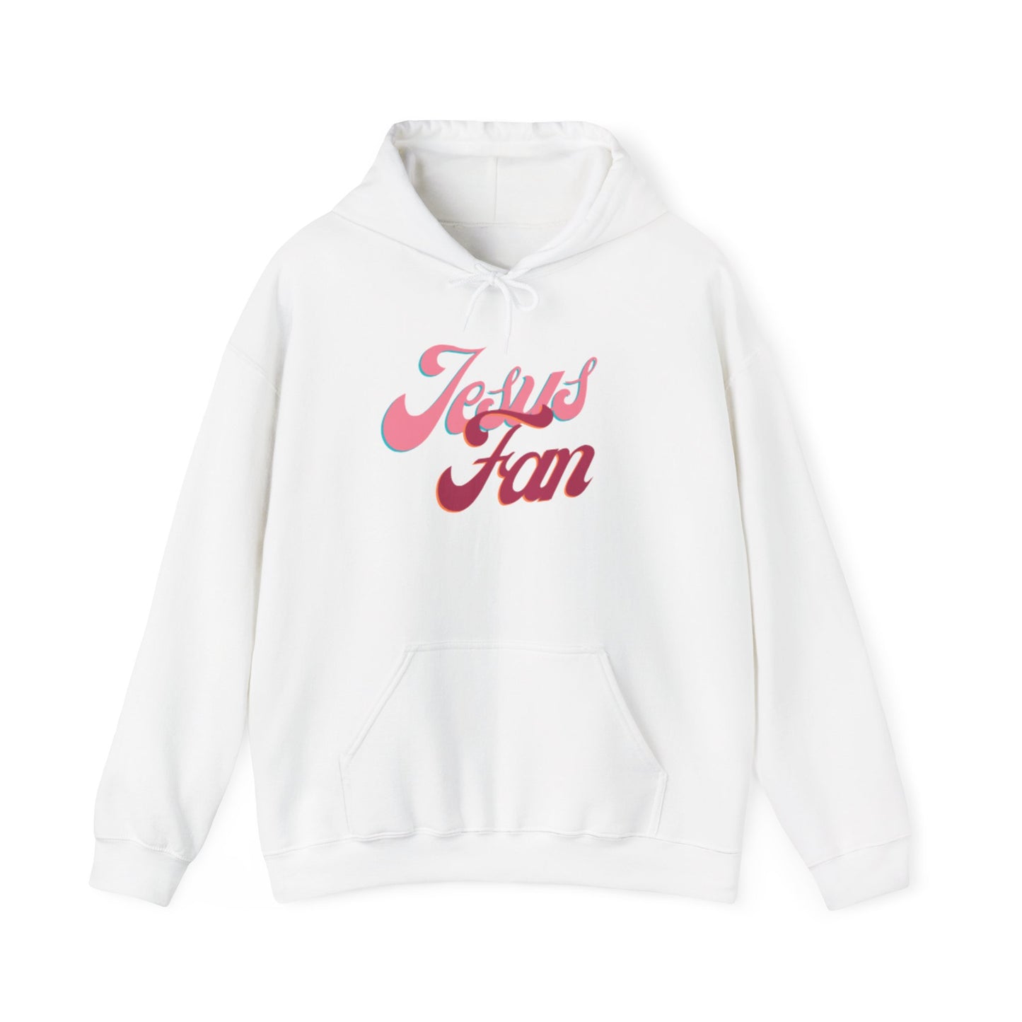 Jesus Fan Hoodie — Retro Pink Script Christian Faith Pullover