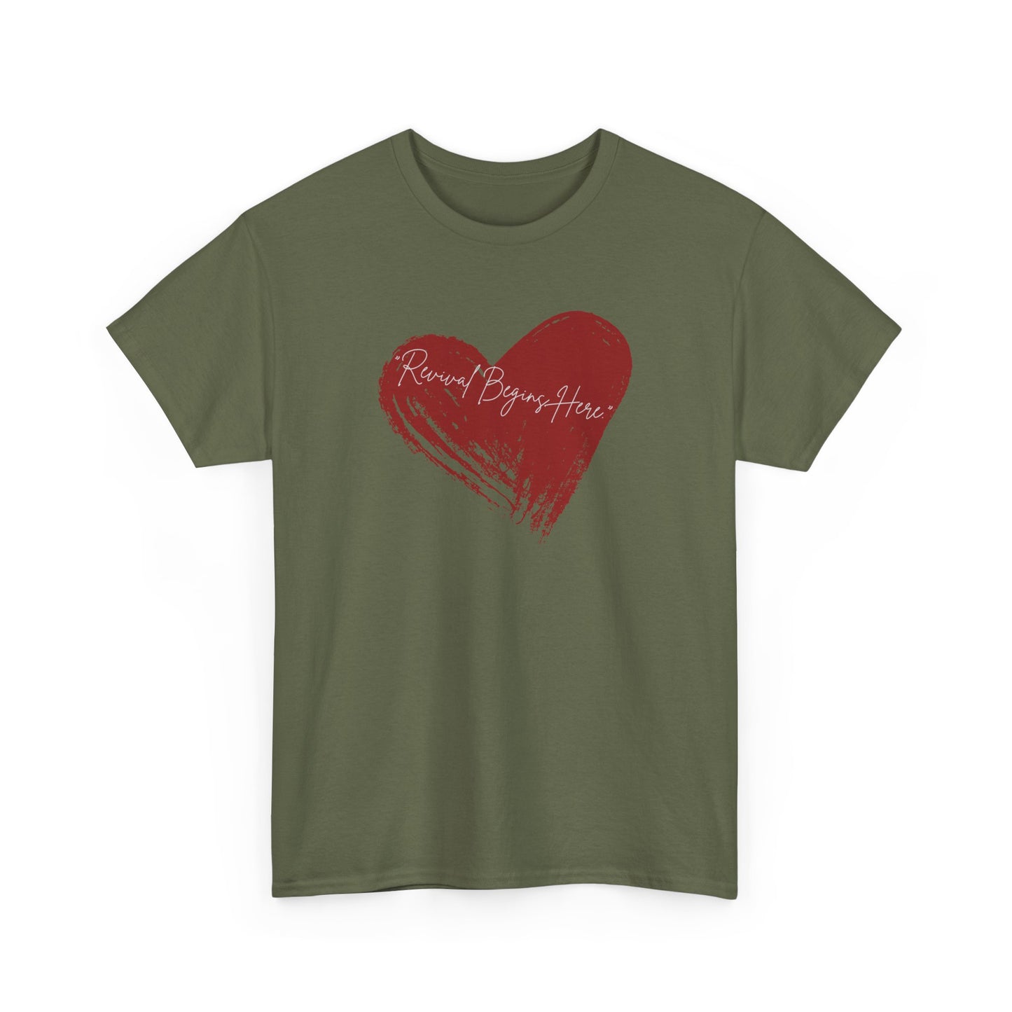 REVIVAL BEGINS HERE  Unisex Heavy Cotton Tee – Perfect for Love Celebrations