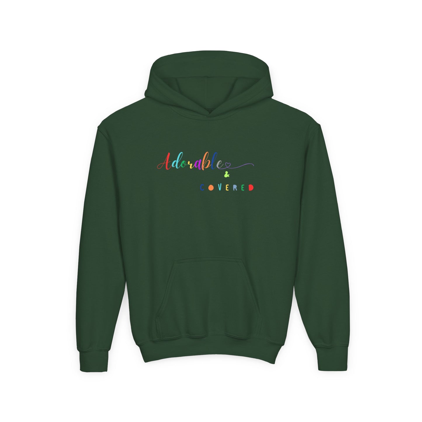 Colorful Youth Hooded Sweatshirt - "Adorable & Covered"