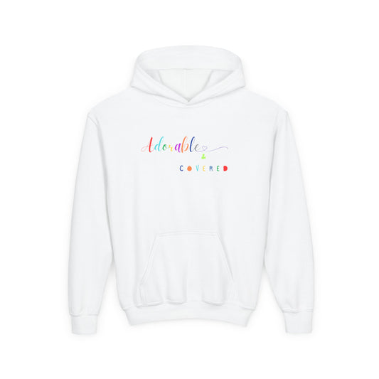 Colorful Youth Hooded Sweatshirt - "Adorable & Covered"