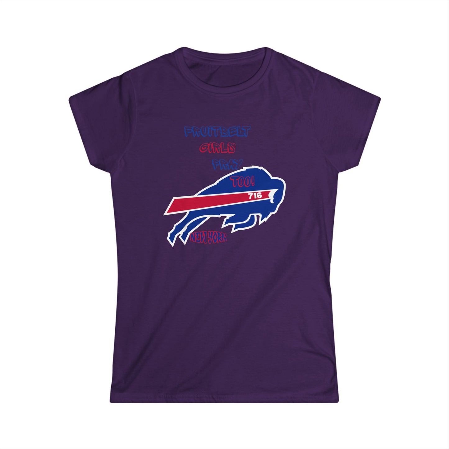 FRUITBELT GIRLS PRAY TOO! Buffalo Tee for Women, Softstyle Graphic T-Shirt, Perfect for Game Days, Birthdays, Summer BBQs, Sports Fans