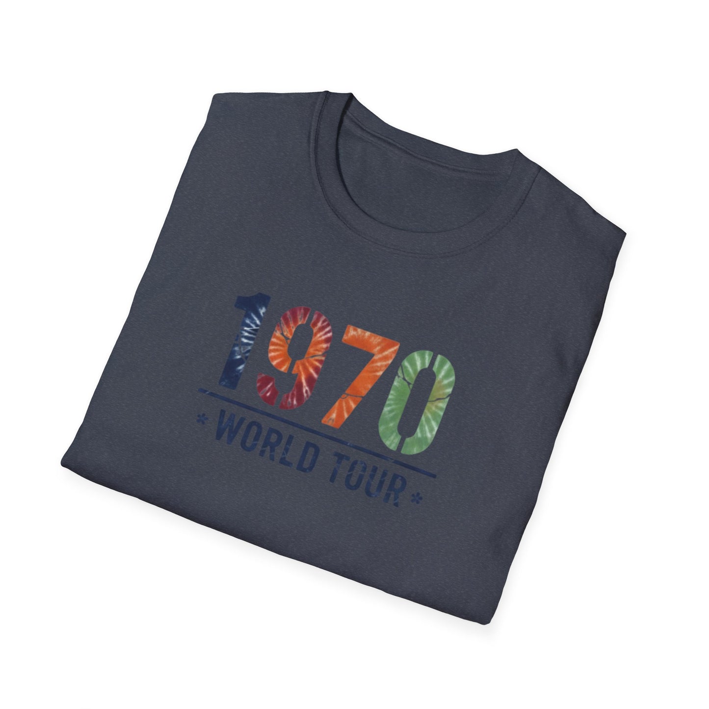 1970 World Tour T-Shirt — Retro Floral Vintage Concert Tee