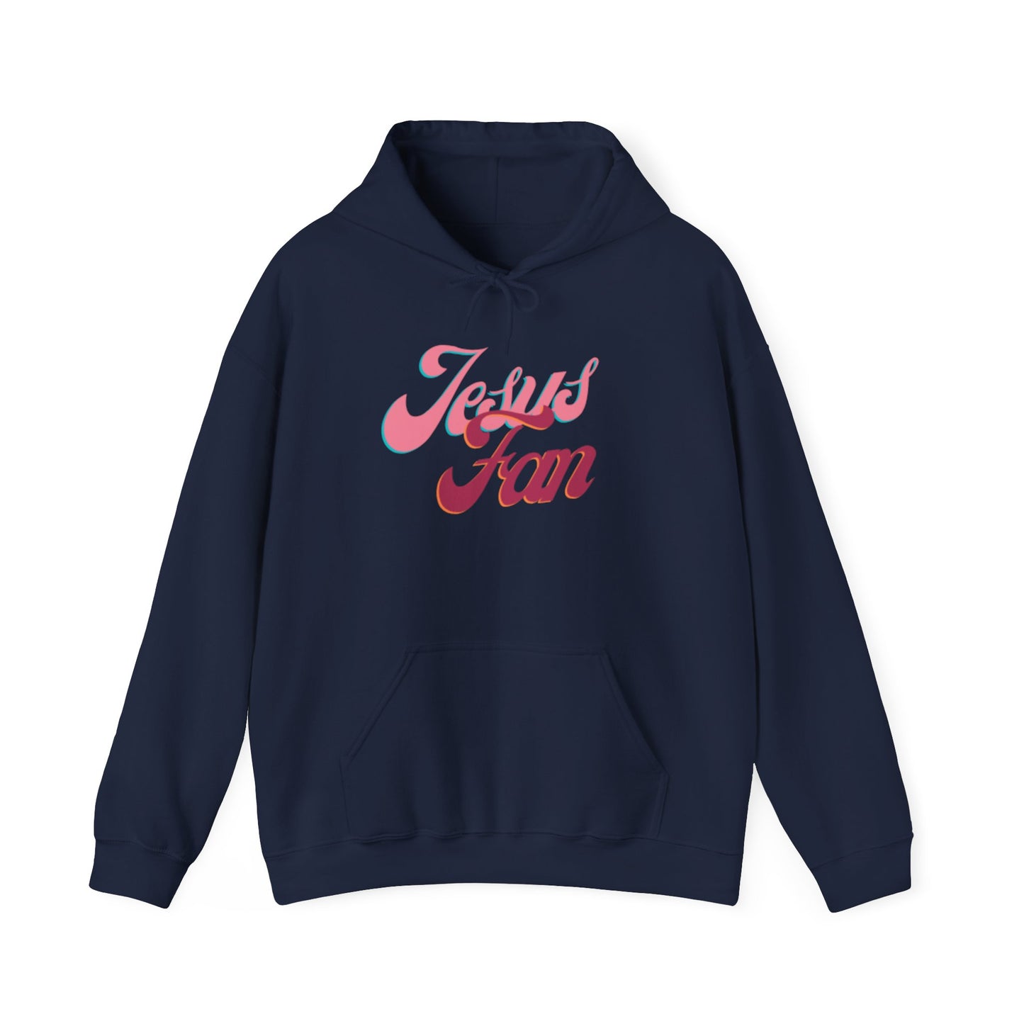 Jesus Fan Hoodie — Retro Pink Script Christian Faith Pullover