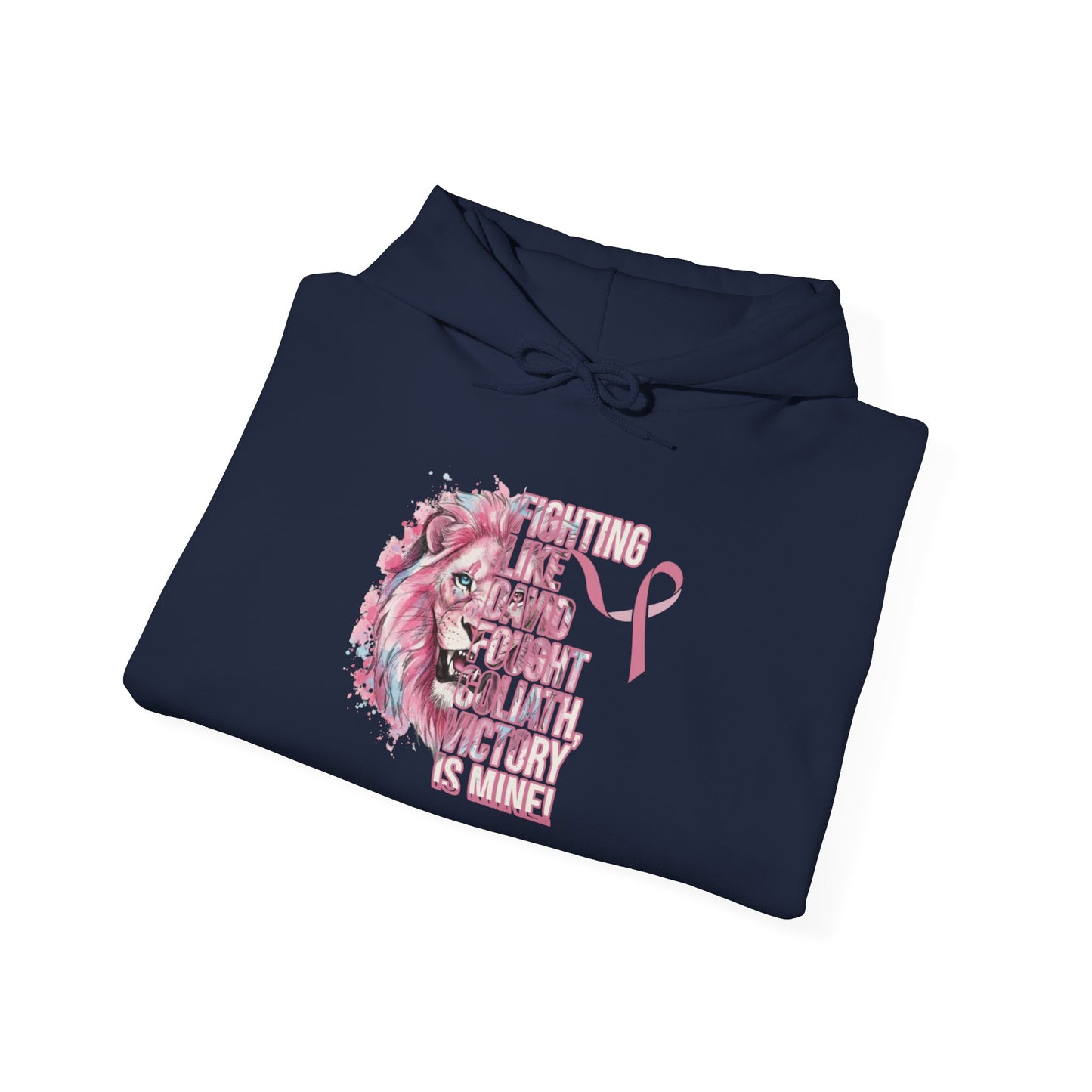 Breast Cancer Warrior Hoodie — Pink Lion Support Hoodie with 'Warrior' Design