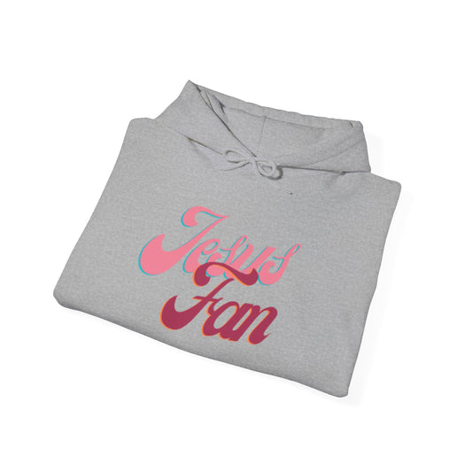 Jesus Fan Hoodie — Retro Pink Script Christian Faith Pullover