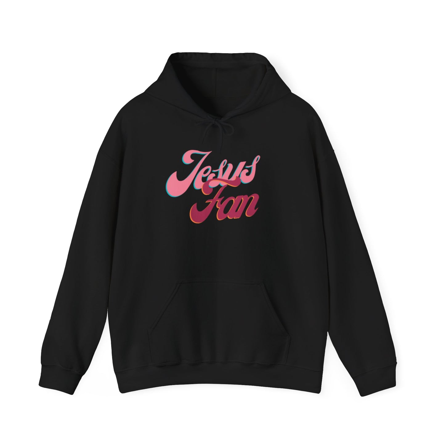 Jesus Fan Hoodie — Retro Pink Script Christian Faith Pullover