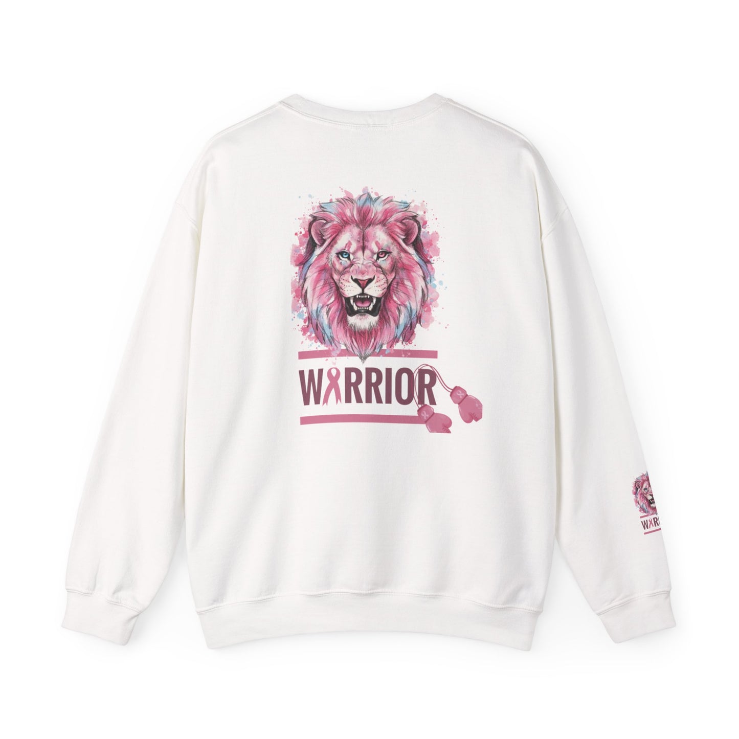 Breast Cancer Warrior Sweatshirt — Pink Lion Ribbon Crewneck