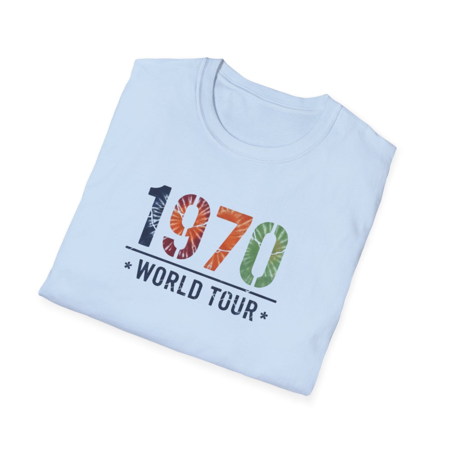1970 World Tour T-Shirt — Retro Floral Vintage Concert Tee