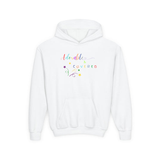 Colorful 'Adorable & Covered' Youth Hoodie