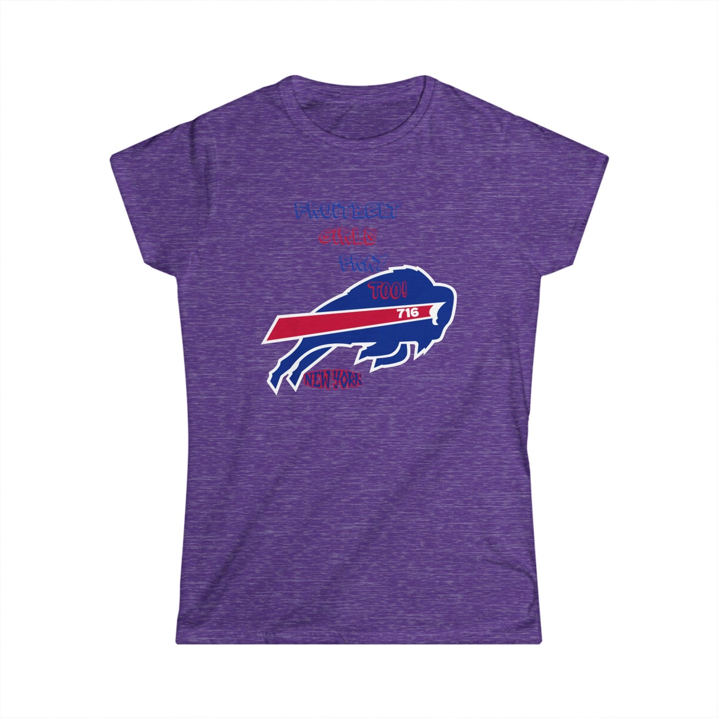 FRUITBELT GIRLS PRAY TOO! Buffalo Tee for Women, Softstyle Graphic T-Shirt, Perfect for Game Days, Birthdays, Summer BBQs, Sports Fans