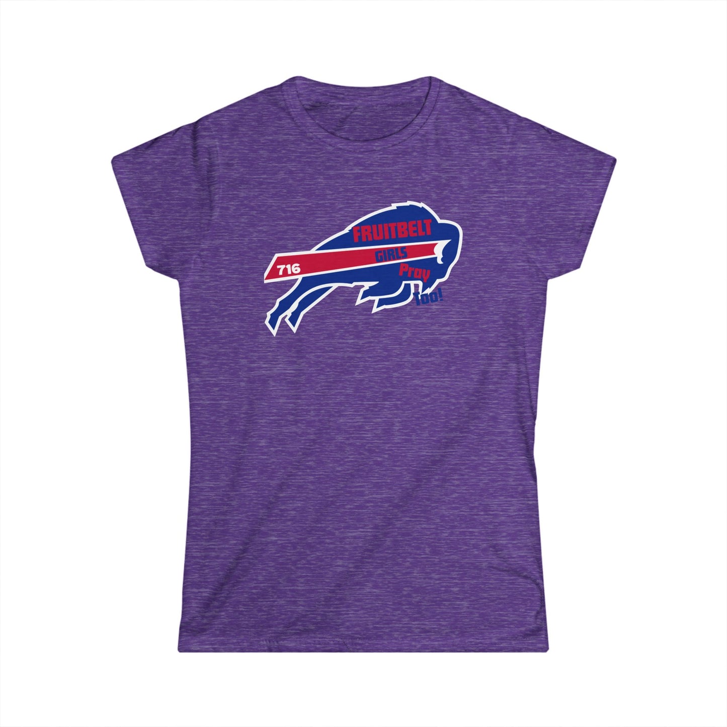 FRUITBELT GIRLS PRAY TOO! Buffalo Women's Tee, Softstyle Shirt, Football Fan Shirt, Team Spirit Apparel, Game Day Outfit, Gift for Sports Lovers