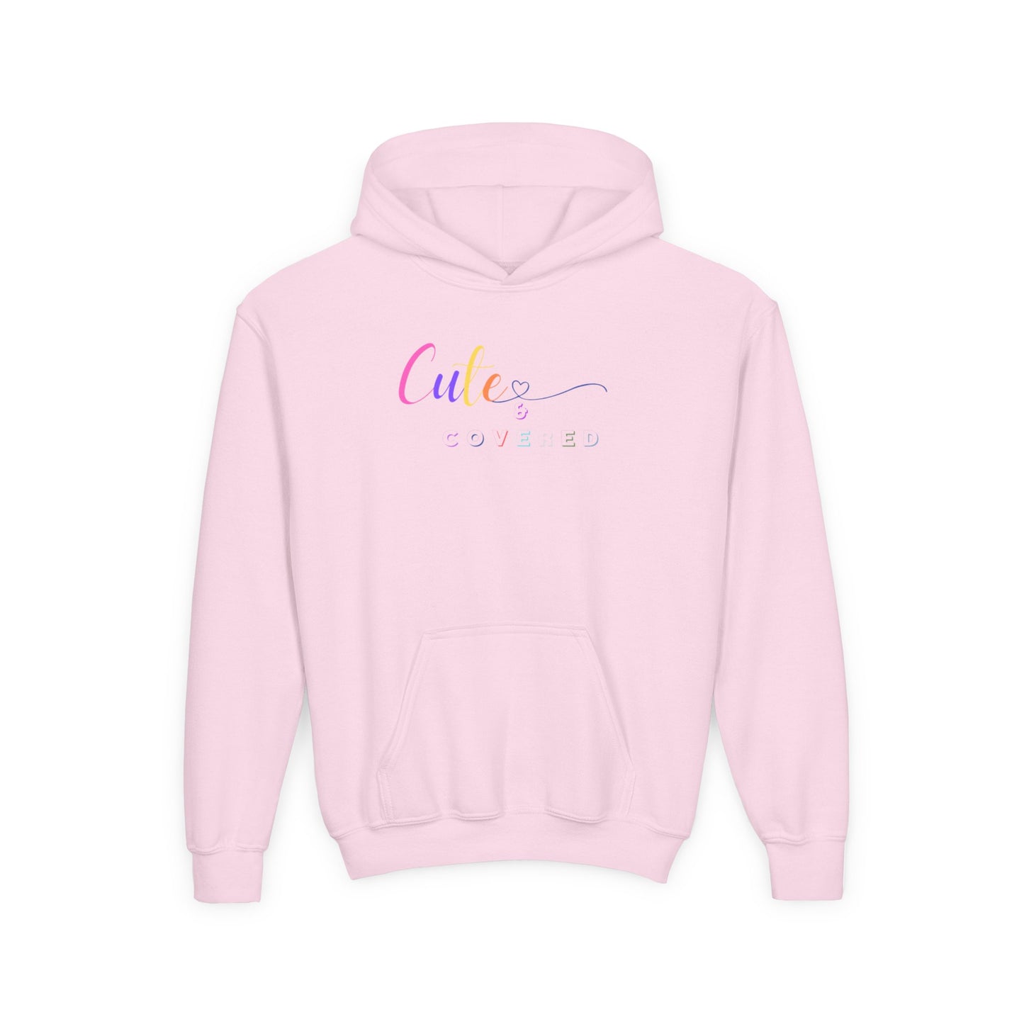Cute and Covered Hoodie for Kids - Youth Heavy Blend Sweatshirt with Colorful Design