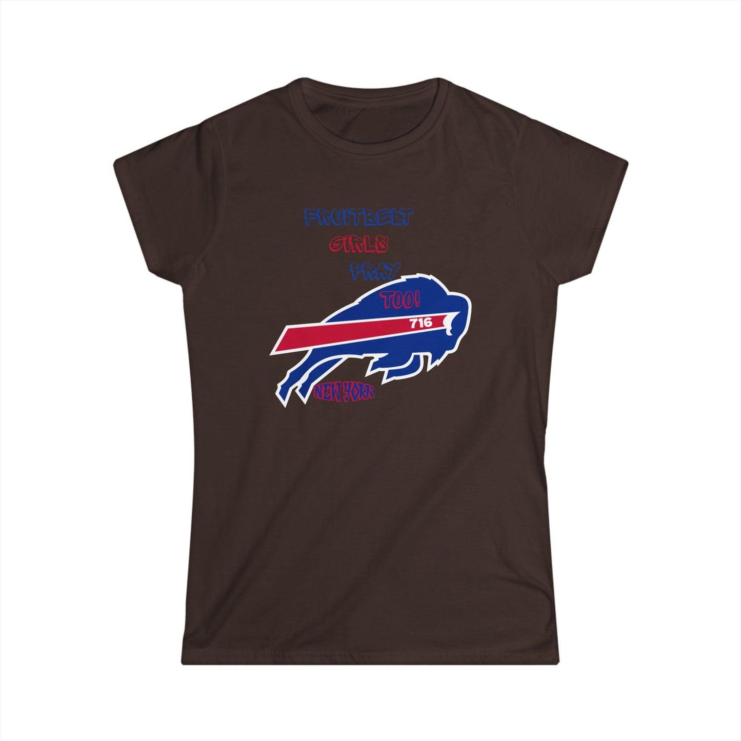 FRUITBELT GIRLS PRAY TOO! Buffalo Tee for Women, Softstyle Graphic T-Shirt, Perfect for Game Days, Birthdays, Summer BBQs, Sports Fans